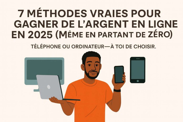7 methodes vraies pour gagner de l'argent en 2025